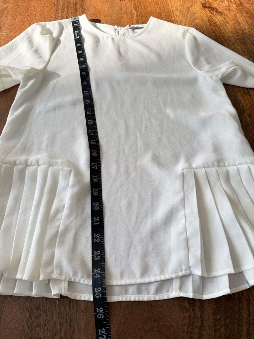 Zara White Short Sleeve Pleated Peplum Blouse XS - Picture 7 of 12